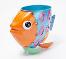Metal fish planter, Blue